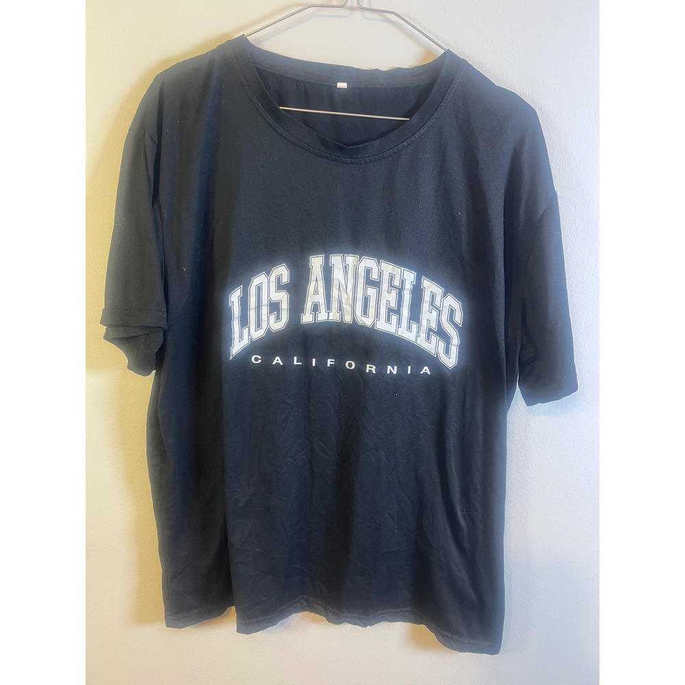 SHEIN Mens T-Shirt Los Angeles Graphic Black XL
